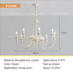 French Light Luxury Living Room Chandelier American Atmosphere Candle Lamp