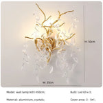 Crystal LED Pendant Lights Gold Dining Room Branch Chandelier