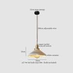 White Ceramic Brass LED Pendant Light - Vintage Japanese Hanglamp