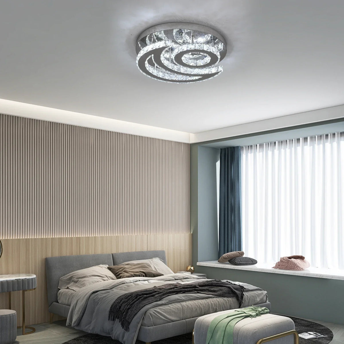 Crystal Chandelier for Home Hotel Decor, Modern LED Ceiling Light Fixture