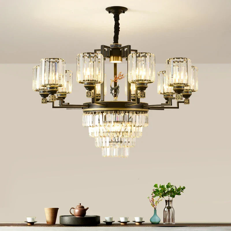 Zen Crystal Chandelier: Modern Luxury Living Room Dining Room Lamp