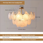 Pearl Crystal Chandelier for Dining Living Bedroom, Elegant French Shell Glass Light
