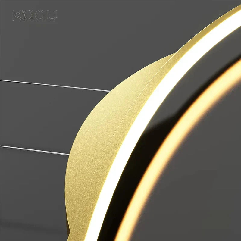 LED Ceiling Pendant Lamp: Minimalist Chandelier, Height Adjustable, Home Decor Solution