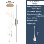 LED Crystal Chandelier: Modern Living Room Gold/Silver/Black Ceiling Light