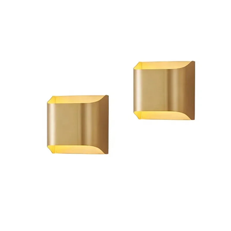 Contemporary Copper Brass Wall Sconce Minimalist Design for Study Living Room Bedside