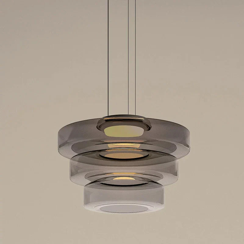 Glass Plate Ceiling Pendant Lights LED Fixture