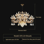 Crystal Candle Chandelier for Home Living Room Dining Bedroom