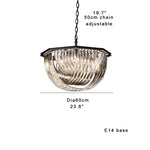 Black Stainless Steel Crystal Glass Ceiling Chandelier - LED Dimmable Luxury Nordic Light