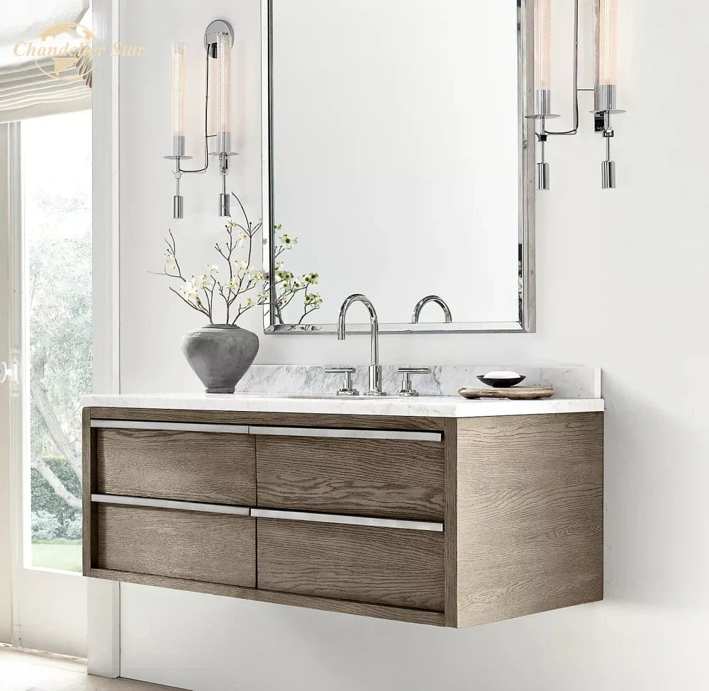 Glass Double Sconce LED Wall Light Retro Fixture Lighting