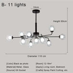Glass Ball Pendant Chandelier for Living Room Bedroom Dining Room