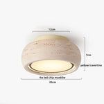 Yellow Cave Stone LED Ceiling Lamp Wood Canopy G9 White Glass