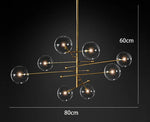 Black Gold Glass LED Chandelier for Living Room Bedroom Restaurant