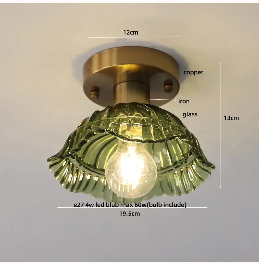 White Glass LED Ceiling Light - Modern Nordic Style Home Decor