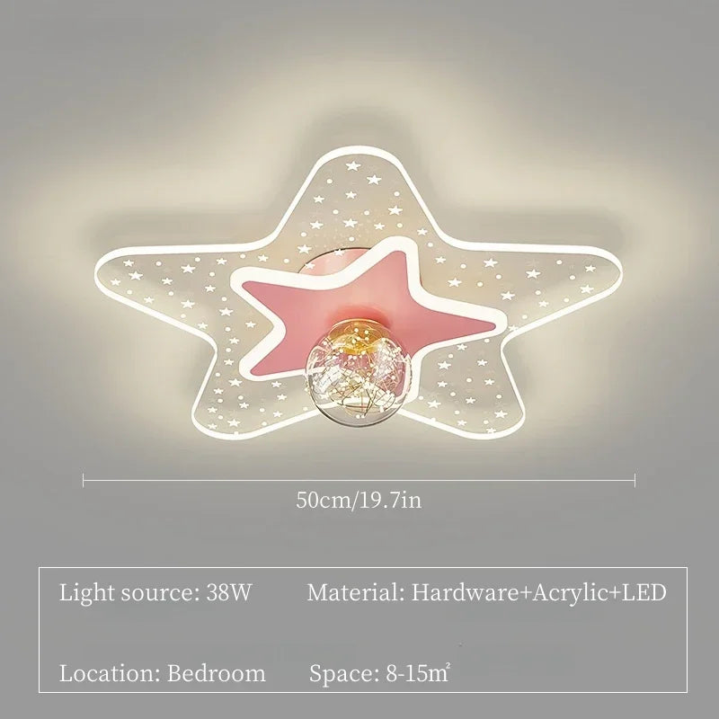 Modern Star LED Ceiling Lights for Living Room Bedroom Children's Room Nursery Lighting