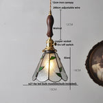 Walnut Wood Glass Pendant Lights LED Vintage Loft Kitchen Living Room Lighting