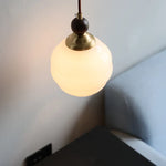 Nordic Glass & Wood LED Pendant Light for Kitchen, Cafe, Bar - Modern Hanging Fixture