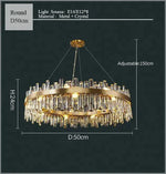 Crystal LED Chandelier for Luxurious Living & Dining Spaces