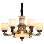 Luxury Copper Marble Chandelier for Living Room in New Chinese Style