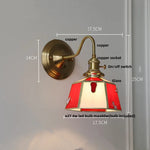 Green Glass LED Wall Sconce Copper Knob Switch Vintage Loft Stair Light