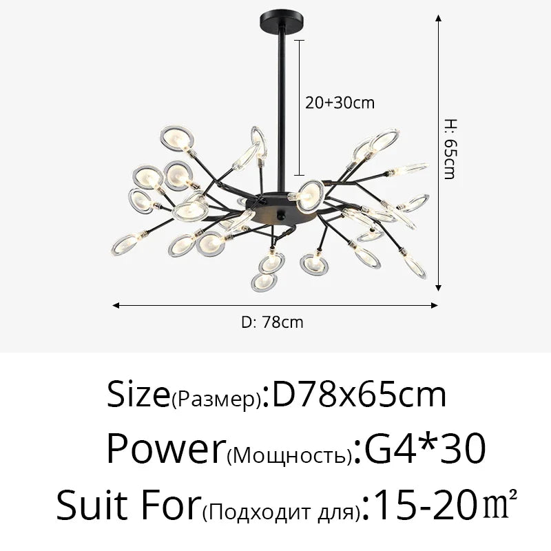 Modern LED Chandelier - Luxurious Nordic Firefly Lamp for Home Indoor Lighting