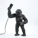 Resin Monkey Table Lamp: Decorative Gorilla Bedroom Light Fixture