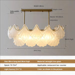 Pearl Crystal Chandelier for Dining Living Bedroom, Elegant French Shell Glass Light