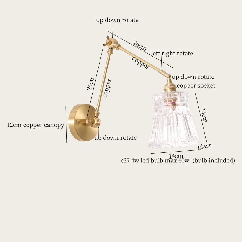 Glass LED Wall Lamp for Living Room Bedroom Mirror Bathroom - Nordic Minimalism