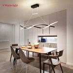 Wave LED Chandelier Iron Art Pendant Light for Living Room