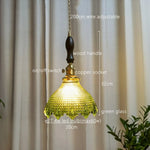 Japanese Style Green Glass LED Pendant Chandelier for Home Decor