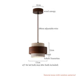 Japanese Stone LED Pendant Lamps Yellow Travertine Wabi Sabi Hanging Light