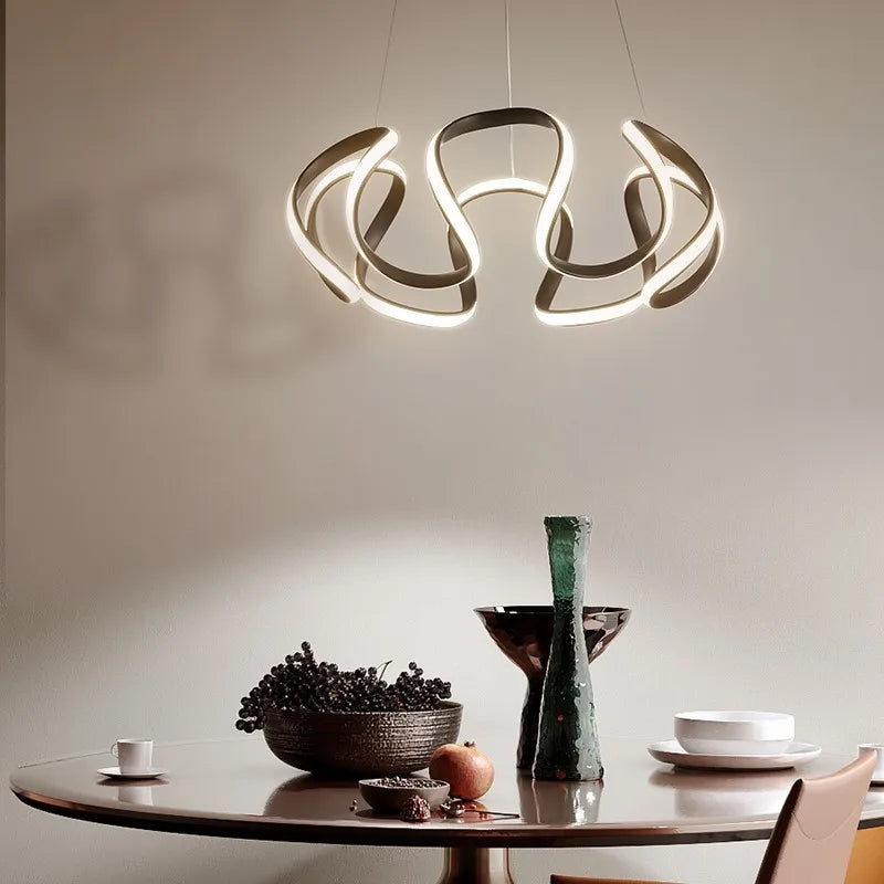Nordic Twisted LED Chandelier Ceiling Lamp Modern Pendant Light