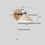 Yellow Travertine LED Wall Lamp Iron Pull Chain Switch Nordic Modern Stair Light