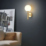 Modern Gold Glass Wall Lamp for Hotel Bedroom LED Indoor Energy Saving