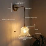 Copper Glass Nordic LED Wall Lights for Balcony Bedroom Mirror Bathroom