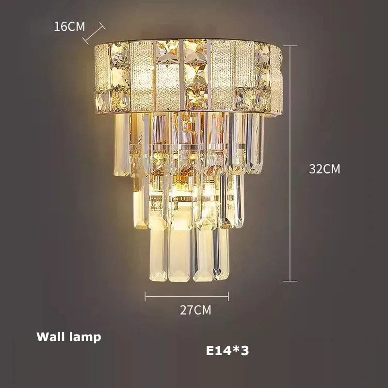 K9 Crystal Gold Chandelier Lighting for Living Room