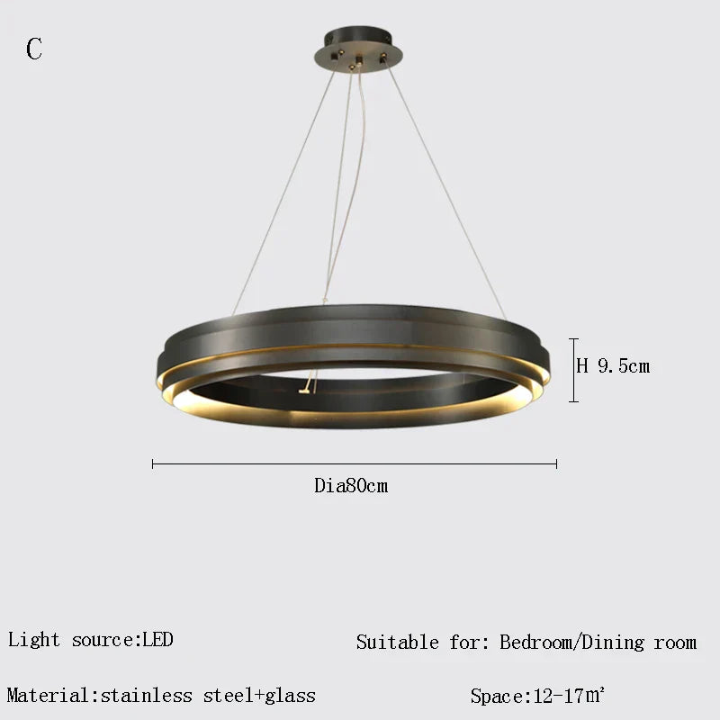 Gold Ring Chandelier: Modern Italian Design for Stylish Living Spaces