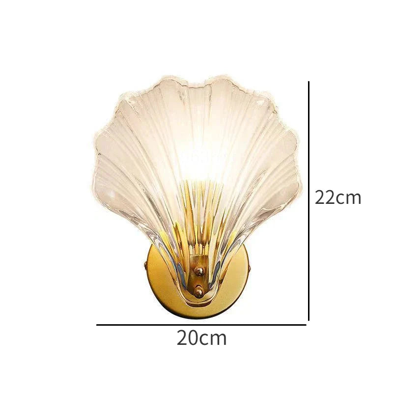 Shell Glass LED Wall Lamp for Home Decor and Bedroom Lighting
