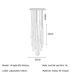 Gold Led G9 Pendant Chandelier for Modern Villa Stairs & Home Decor