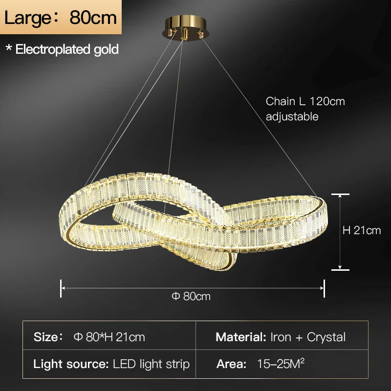 Rotating Crystal Chandelier: Modern Hong Kong-Style Designer Lamp for Living Room
