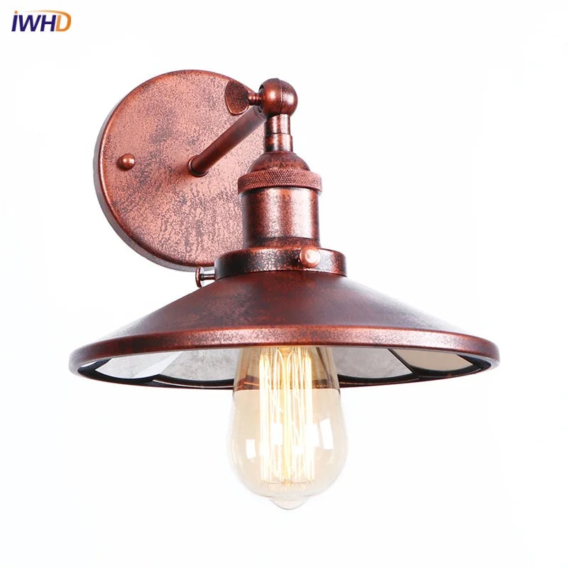 Rustic LED Wall Sconce Industrial Luminaire for Bedroom Foyer Bathroom Mirror