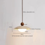 Afralia™ Vintage Wabi Sabi LED Pendant Lights Wood Yellow Travertine Hanging Lamp