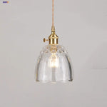 Afralia™ Clear Glass Pendant Lamp with Knob Switch for Modern Minimalist Decor