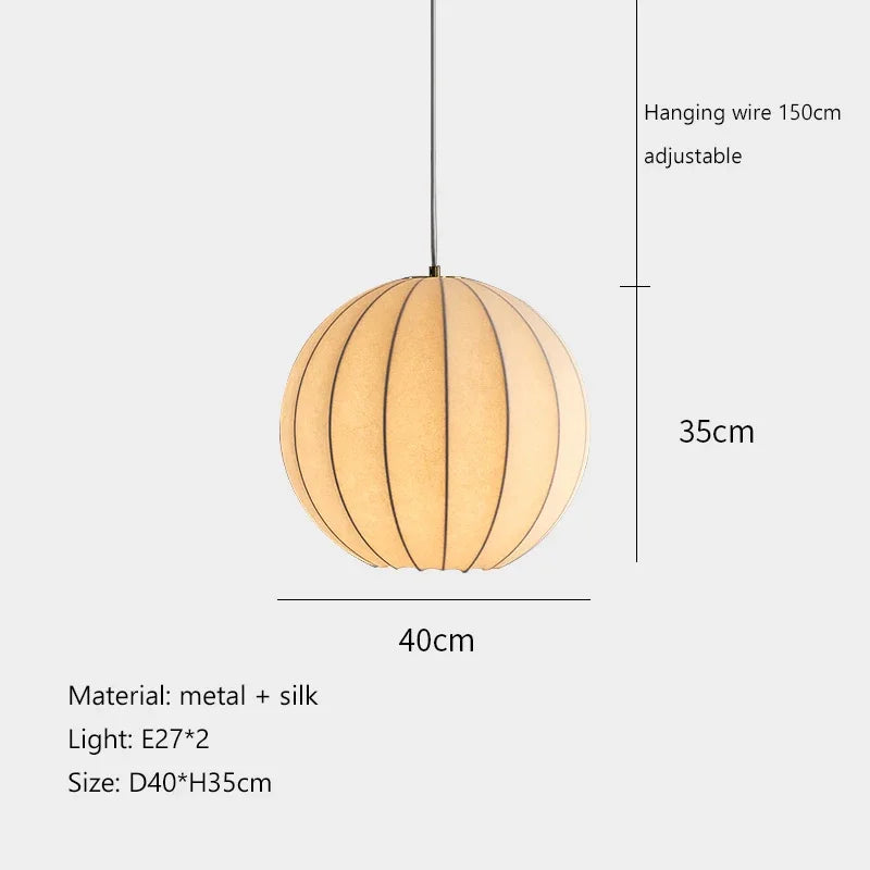Silk Pendant Lights: Nordic Minimalist LED Chandelier for Dining Room, Bedroom, Bar
