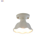 Nordic Modern White Flower Ceramic LED Ceiling Light by Afralia™