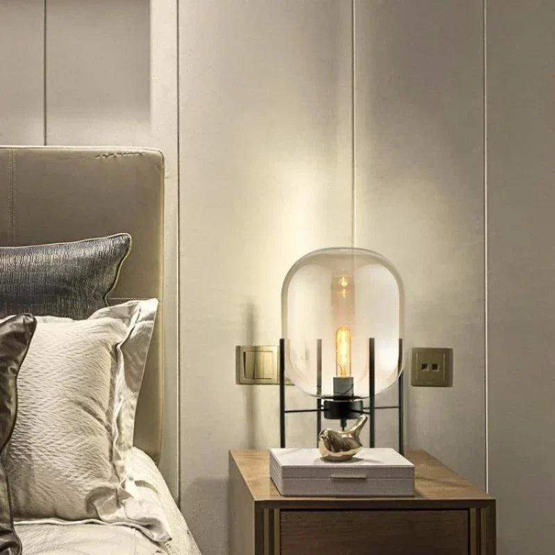 Modern Glass LED Floor Lamp for Living Room, Bedroom, Dining, and Home Decor