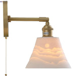 Modern LED Wall Sconce Up Down Rotate Lamp with Pull Chain Switch
