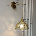 Tiffany Glass LED Wall Sconce Pull Chain Switch Bedroom Foyer Lamp