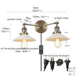Industrial Vintage Loft 2-Light Plug In LED Wall Lamp