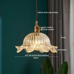 Copper Glass Chandelier LED Pendant Light for Living Room Dining Bar Kitchen