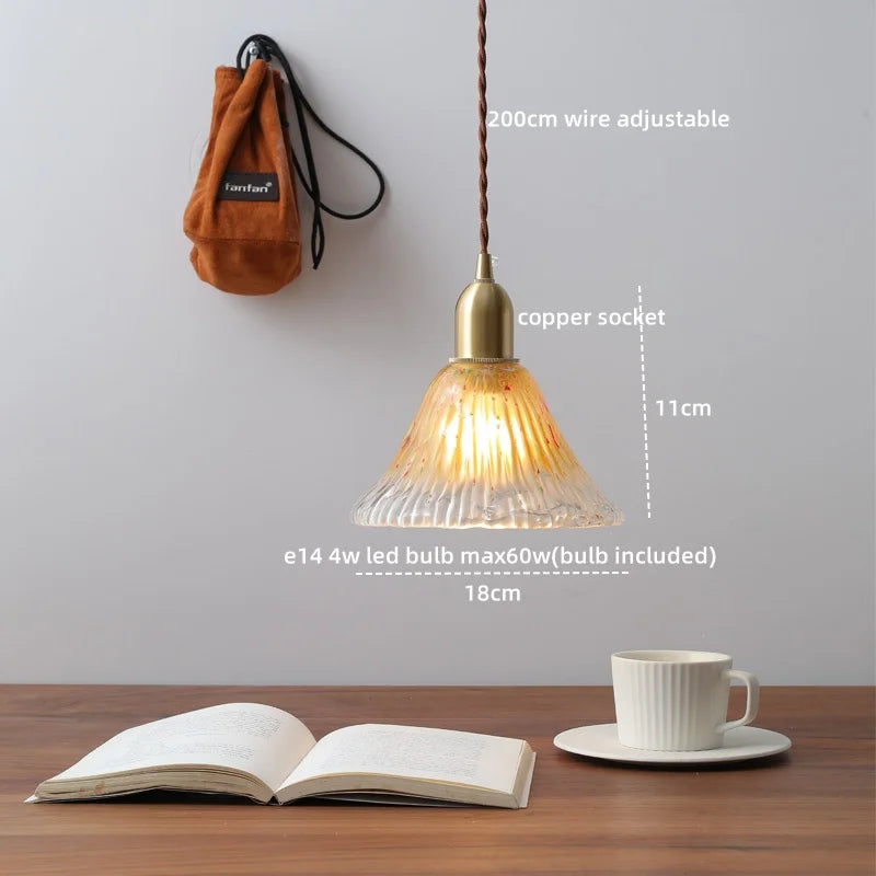 Clear Glass LED Copper Chandelier Pendant Light for Modern Home Decor.